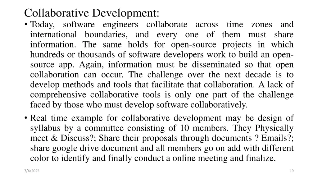 collaborative development today software