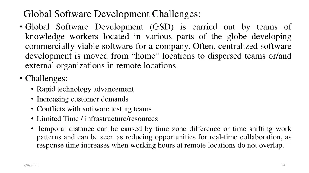 global software development challenges global
