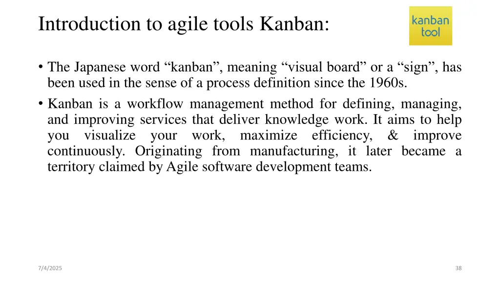 introduction to agile tools kanban