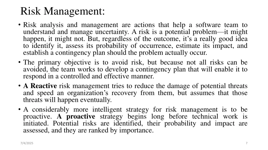 risk management risk analysis and management