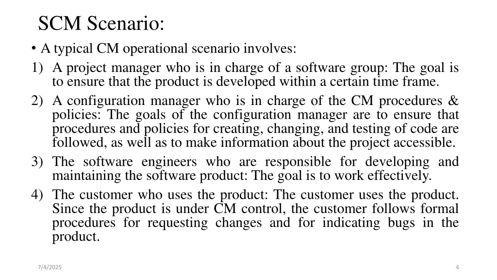 scm scenario a typical cm operational scenario