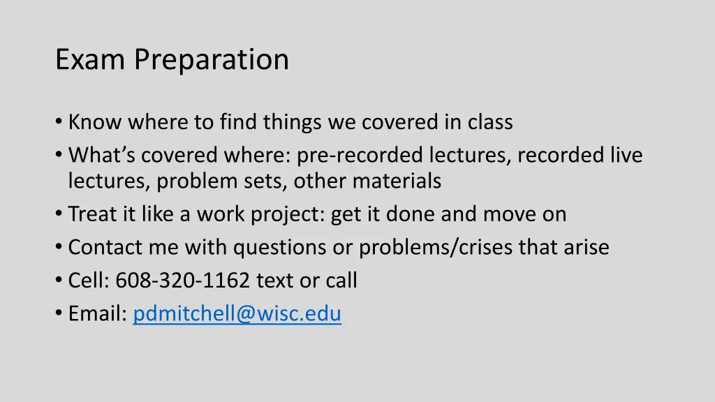exam preparation
