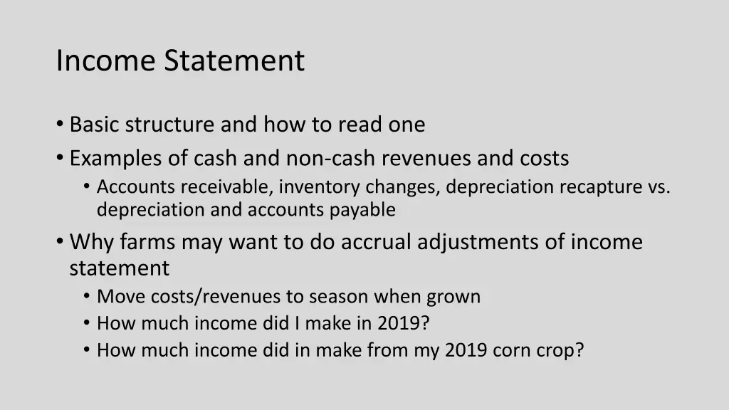 income statement