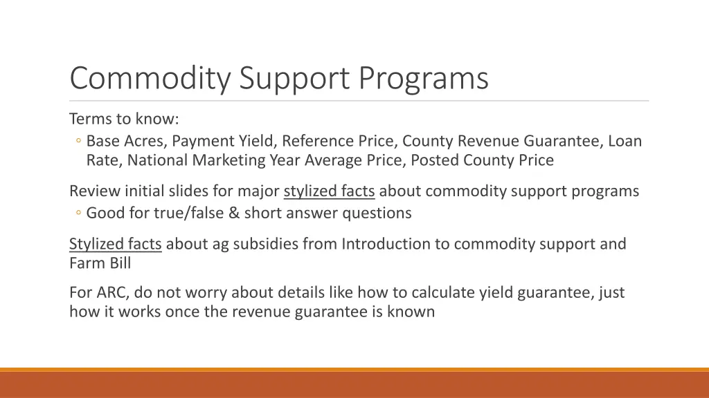 commodity support programs 1