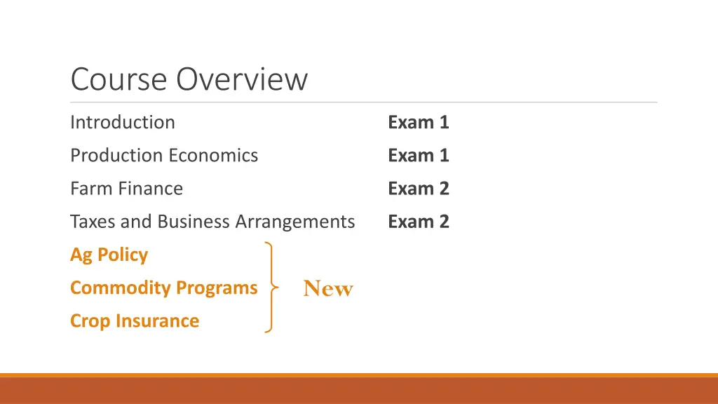course overview
