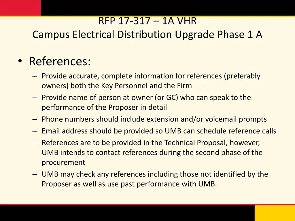 rfp 17 317 1a vhr 12