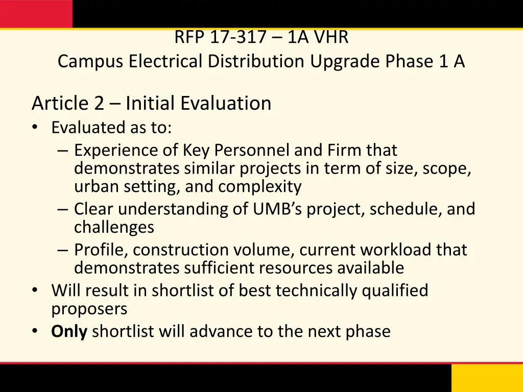 rfp 17 317 1a vhr 16