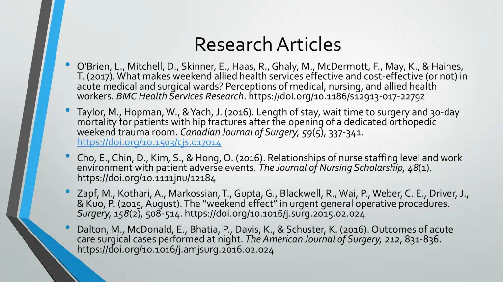 research articles