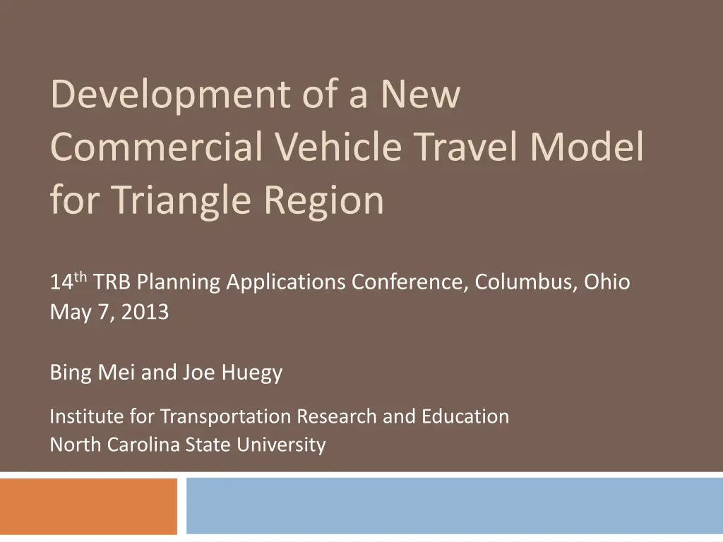 development of a new commercial vehicle travel