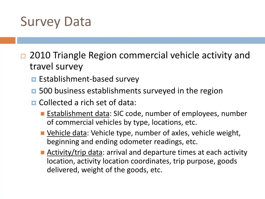 survey data