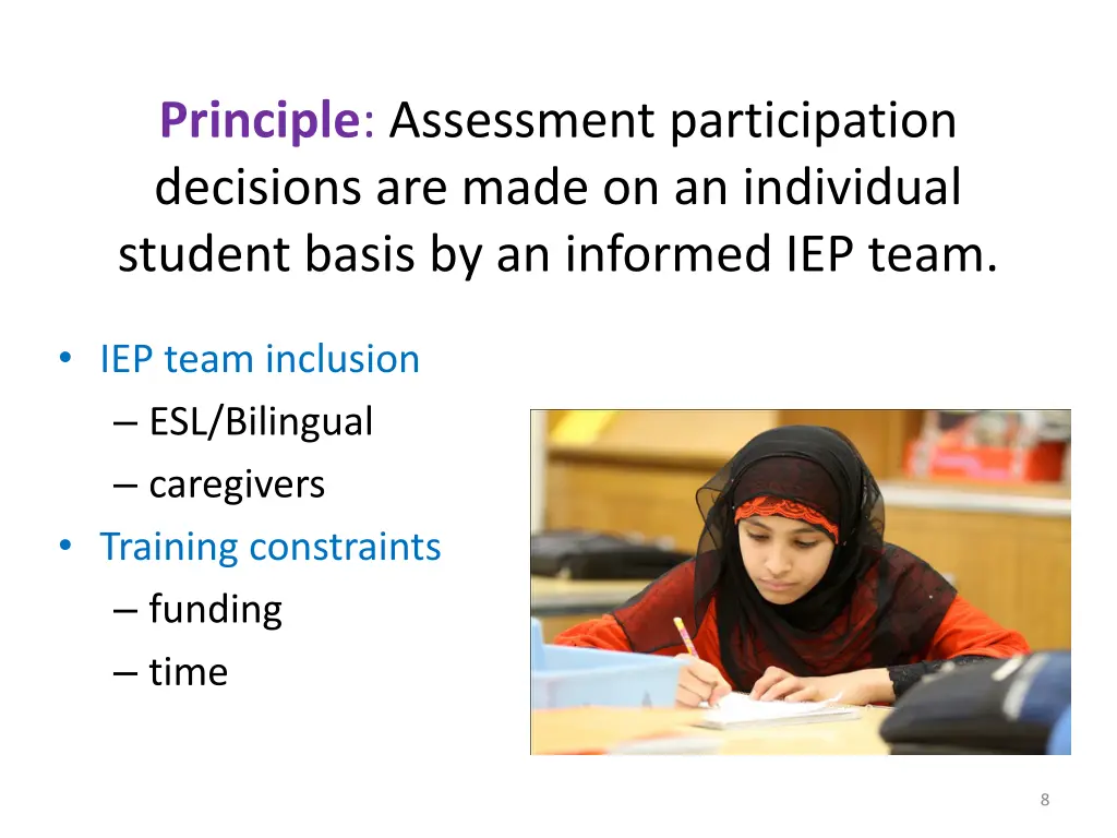 principle assessment participation decisions