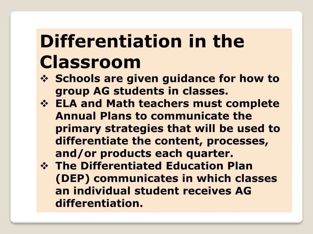 differentiation in the classroom schools