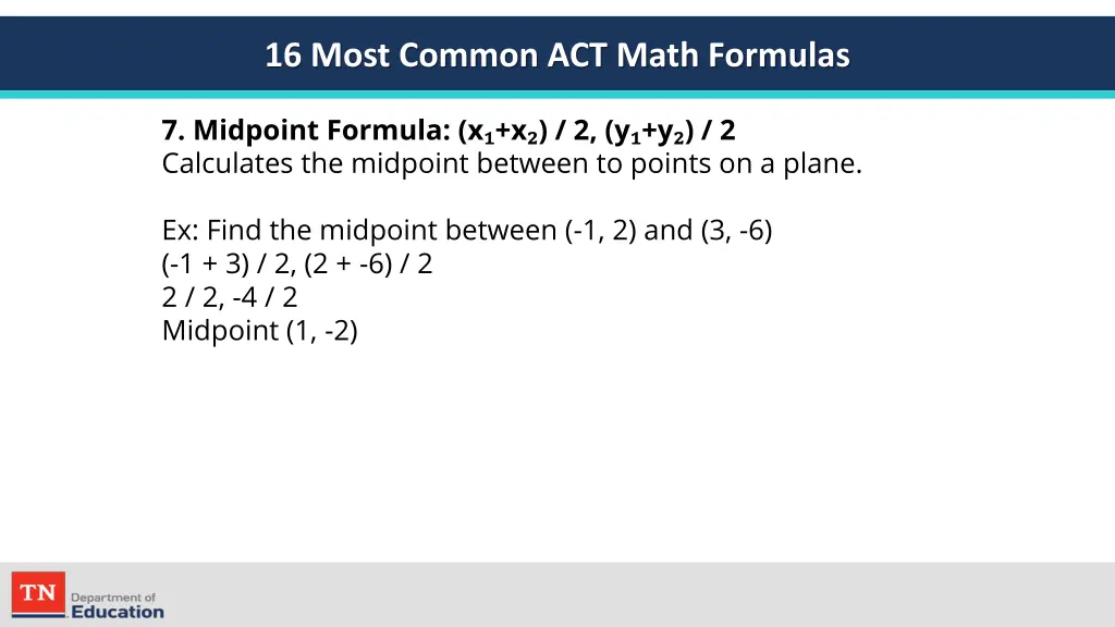 16 most common act math formulas 4