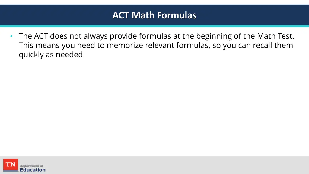 act math formulas