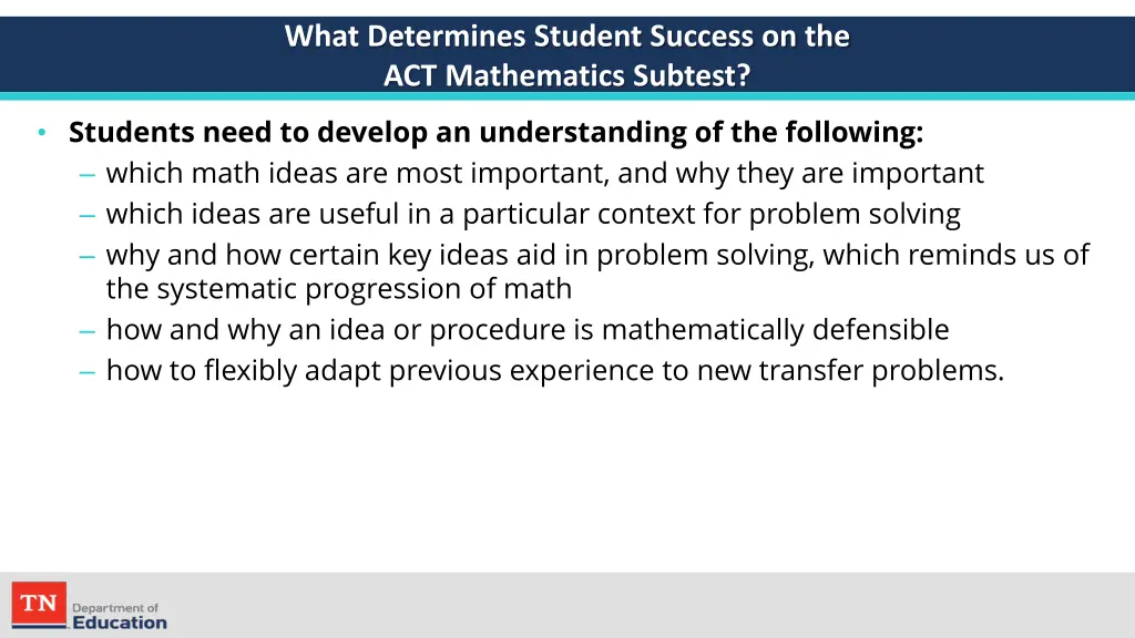 what determines student success 1