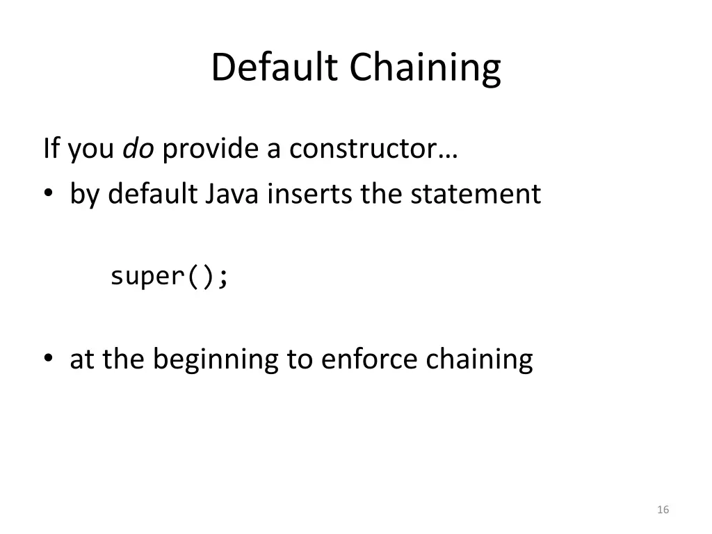 default chaining