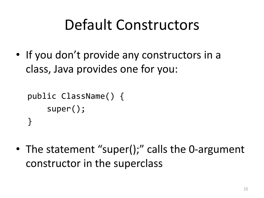 default constructors