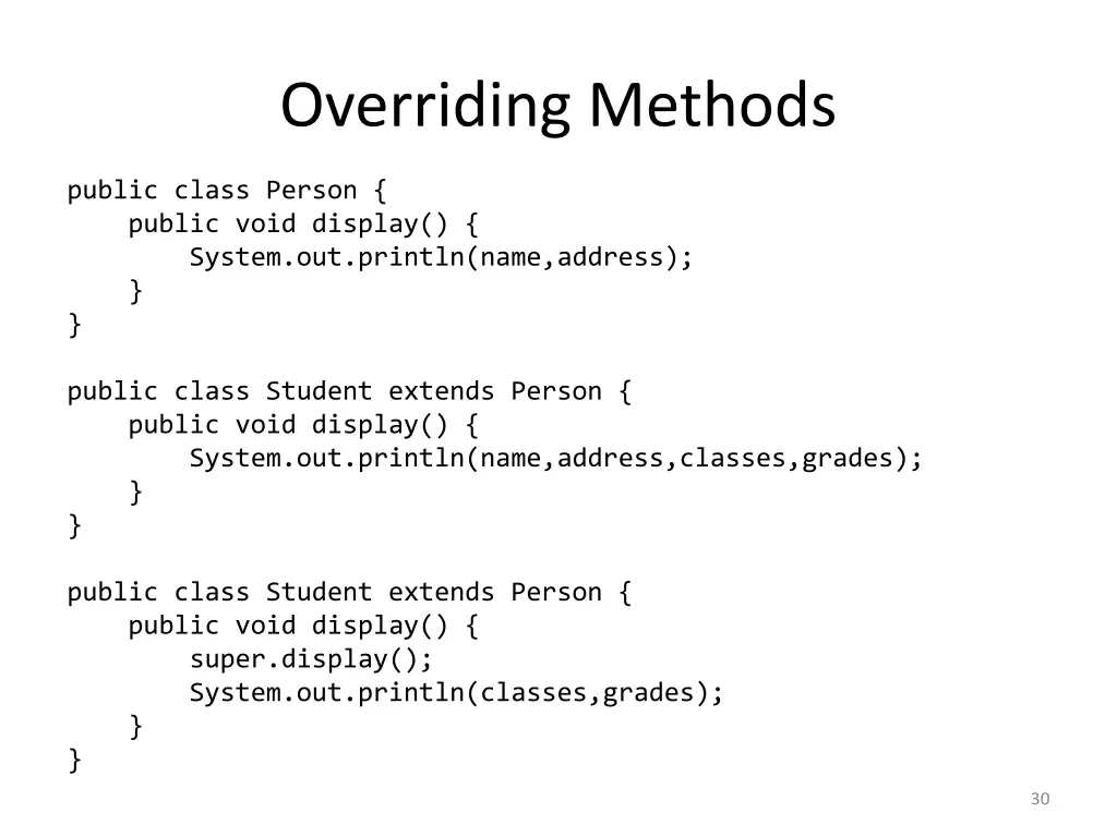 overriding methods 1
