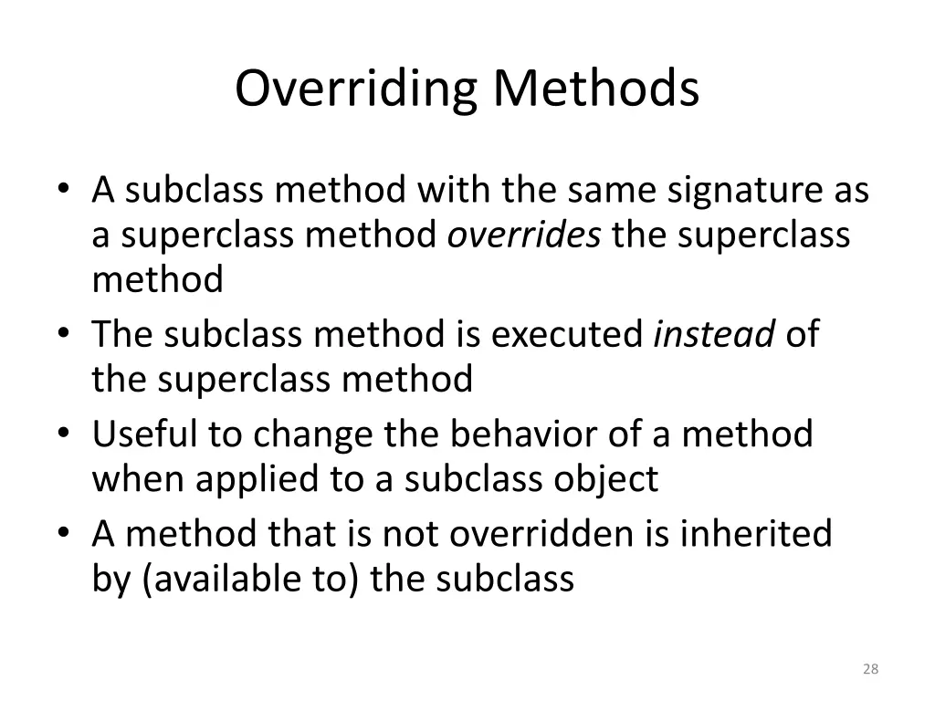 overriding methods