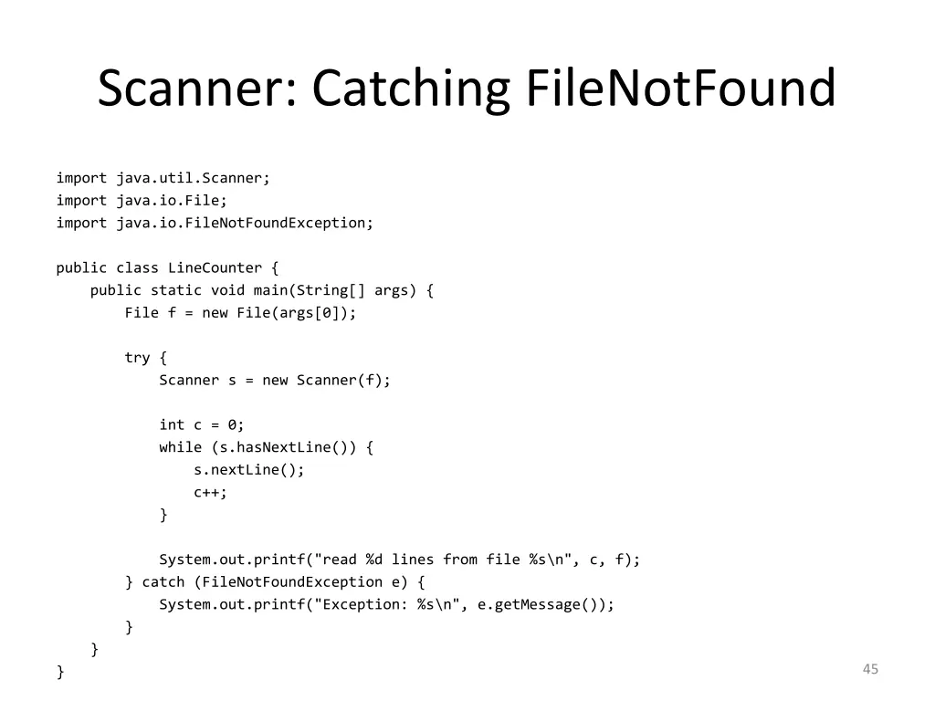 scanner catching filenotfound