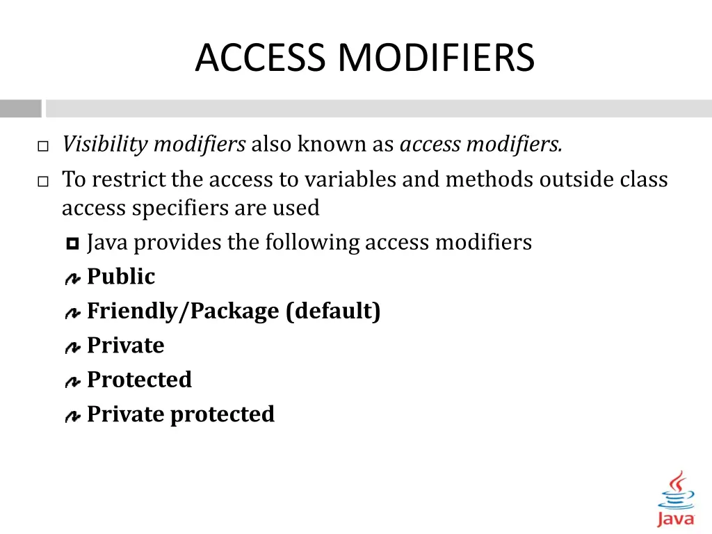access modifiers