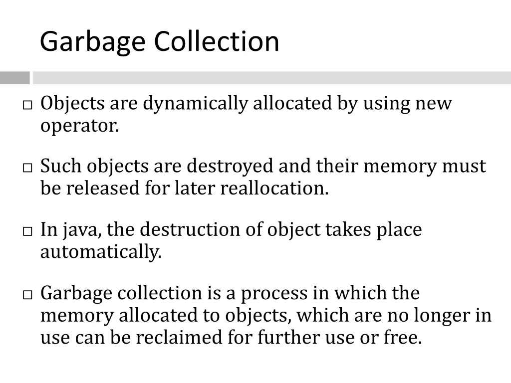 garbage collection