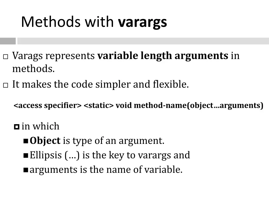 methods with varargs