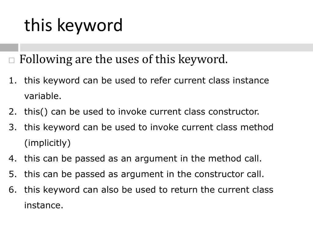 this keyword 1