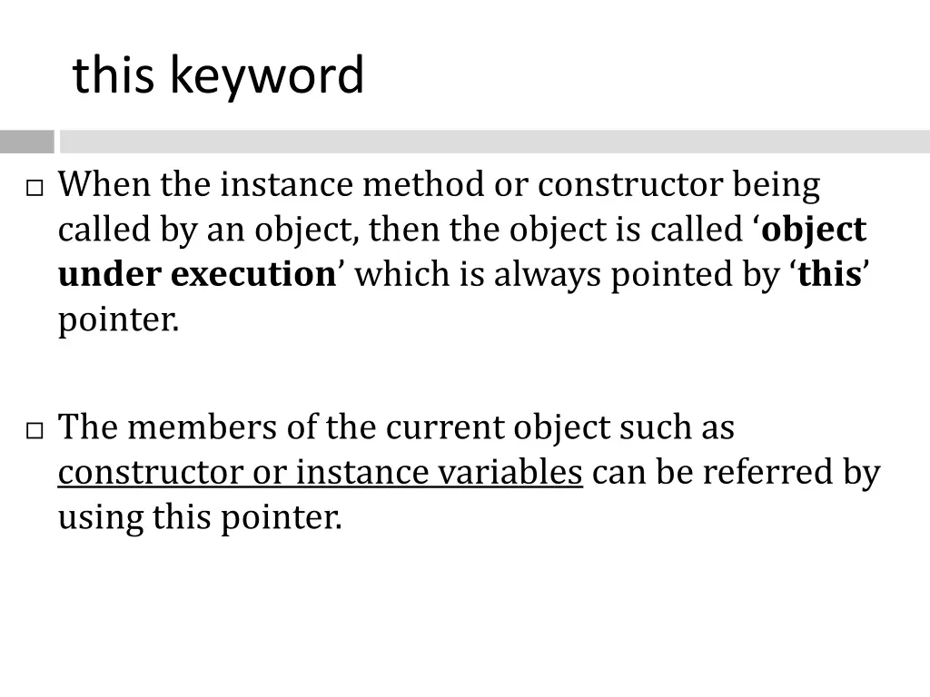 this keyword