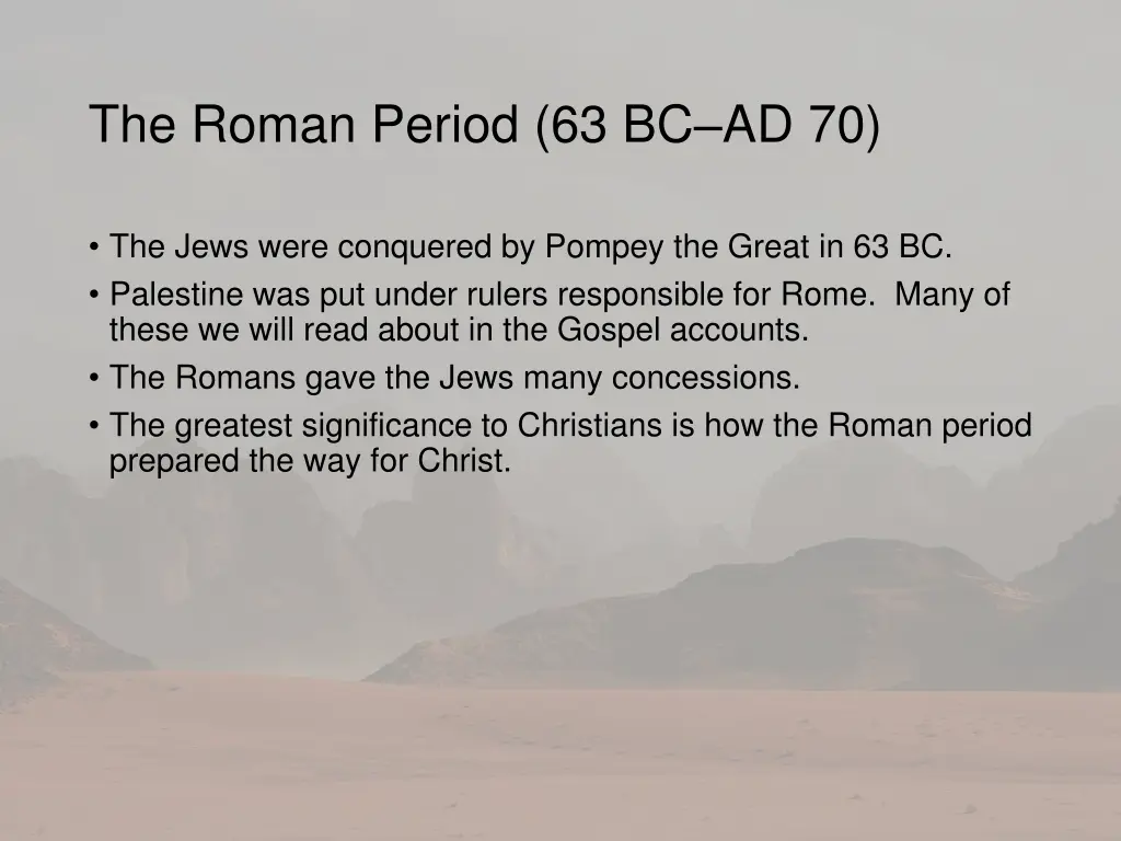 the roman period 63 bc ad 70