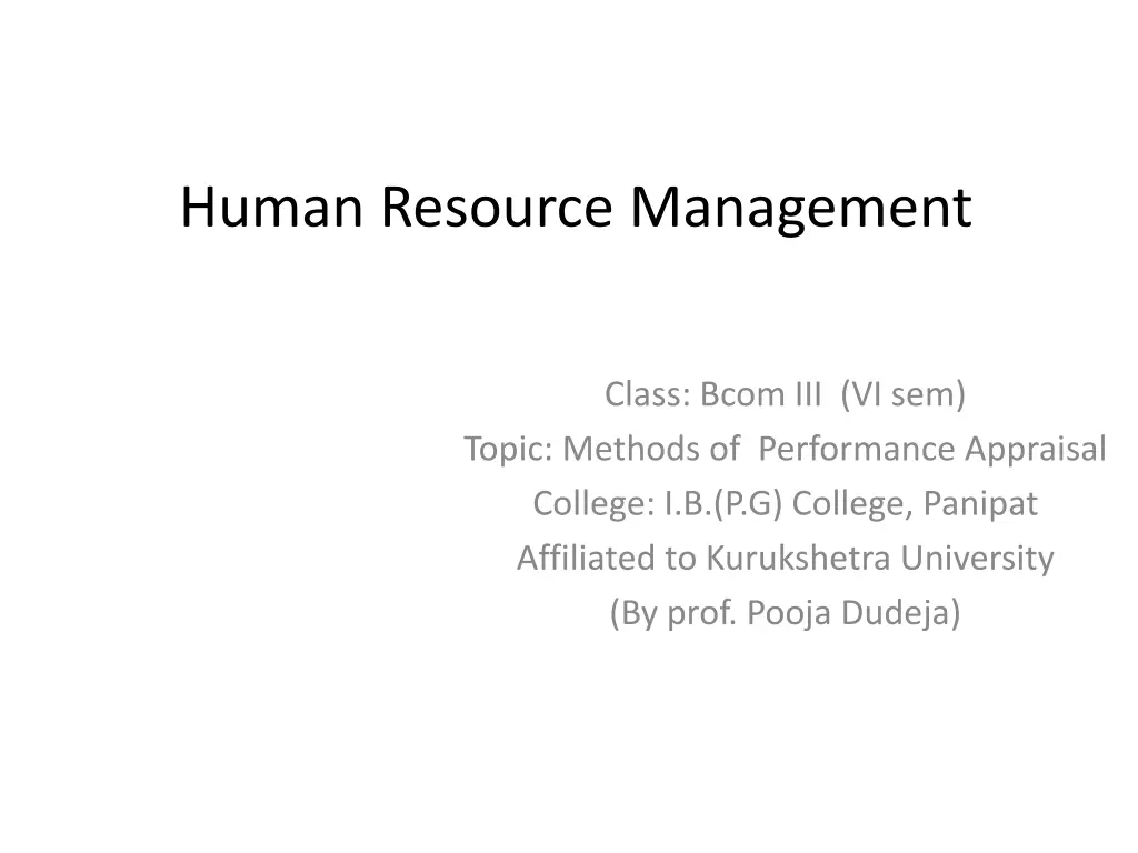 human resource management