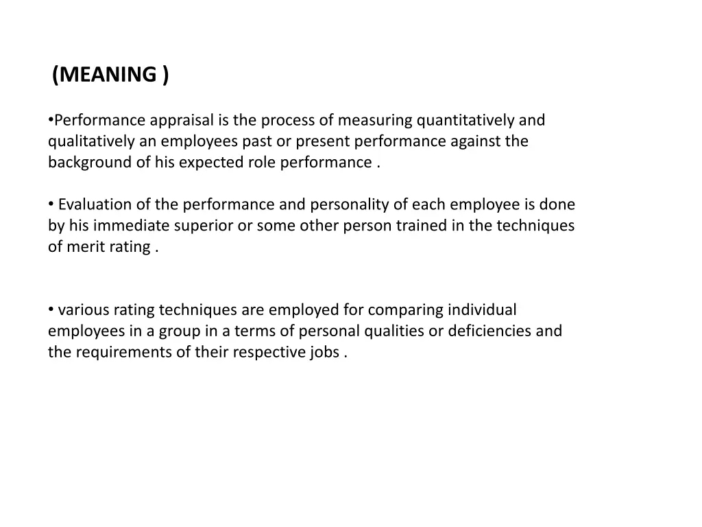 meaning performance appraisal is the process
