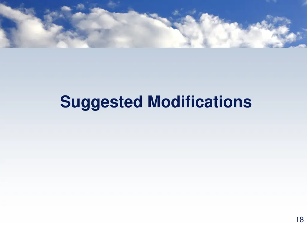 suggested modifications