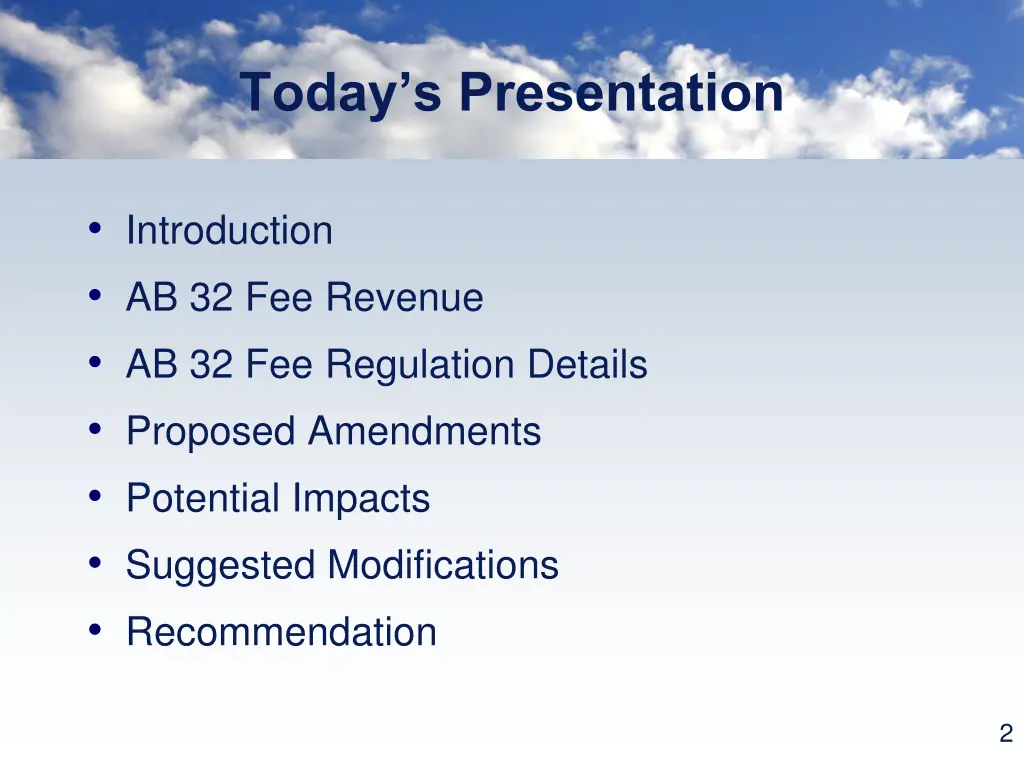 today s presentation