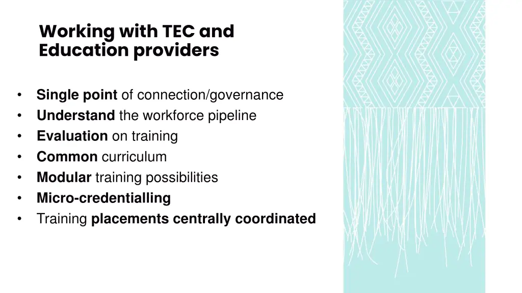 working with tec and education providers