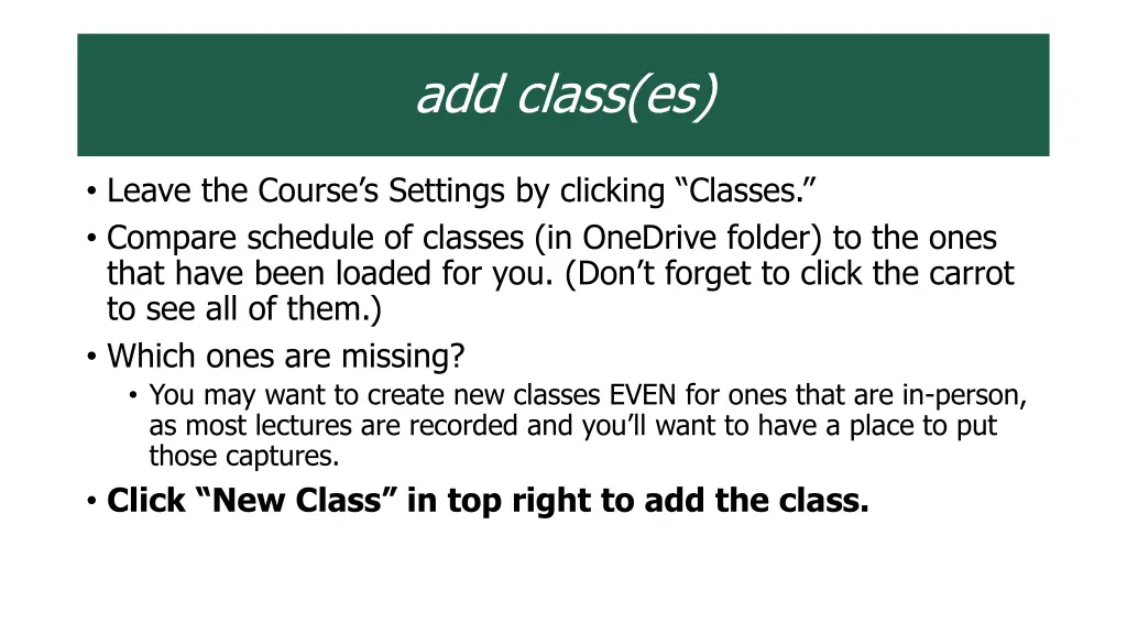 add class es