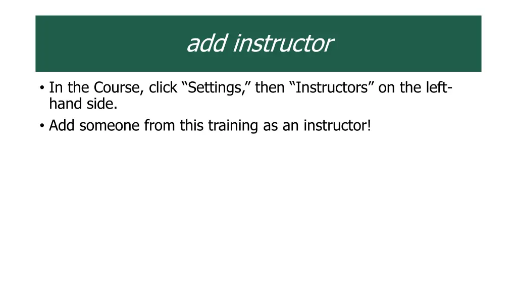 add instructor