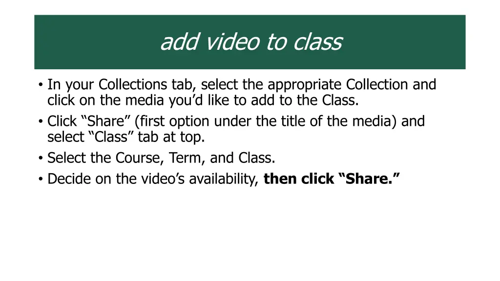 add video to class
