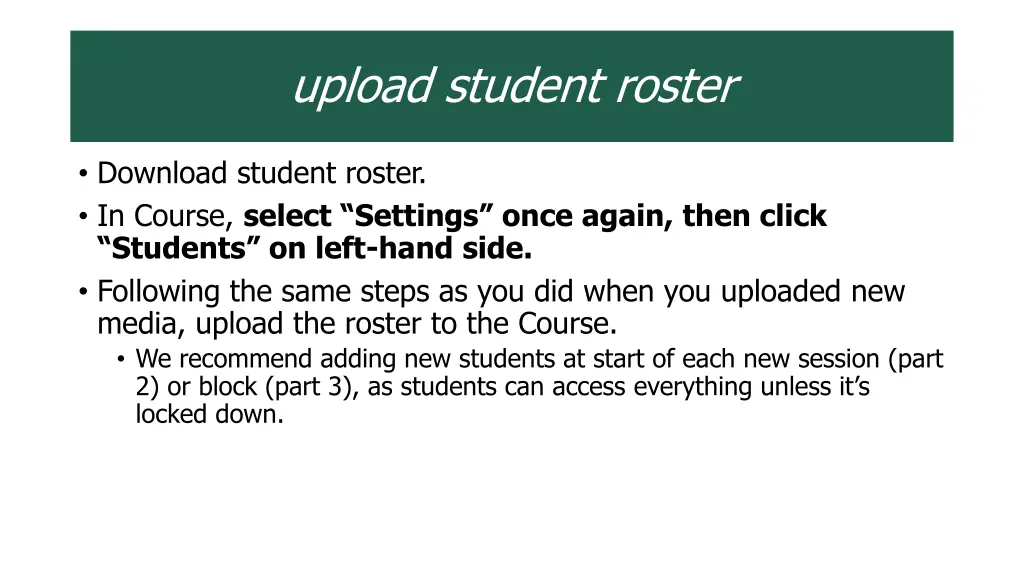 upload student roster