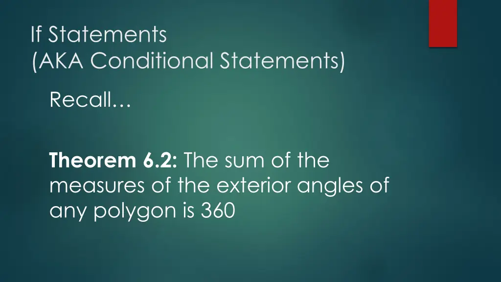 if statements aka conditional statements
