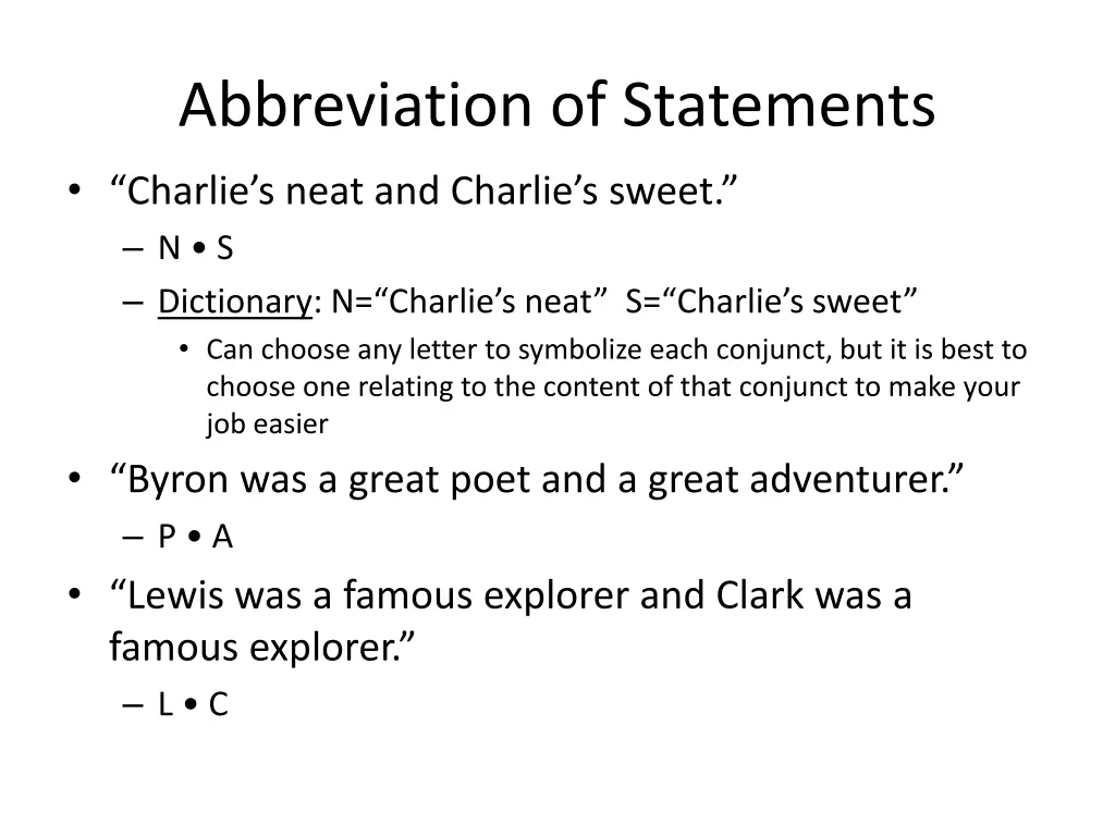abbreviation of statements