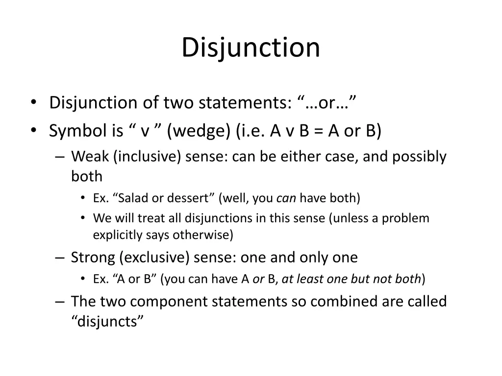 disjunction