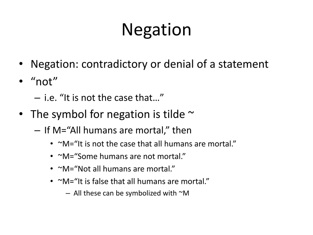 negation