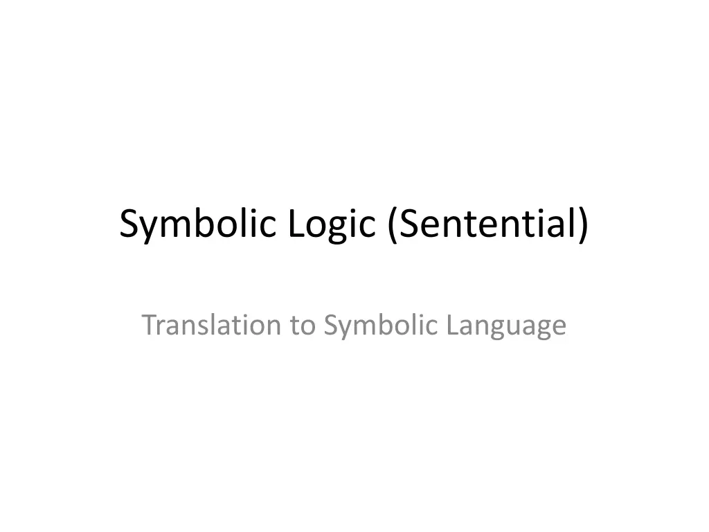symbolic logic sentential