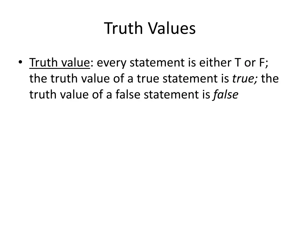 truth values