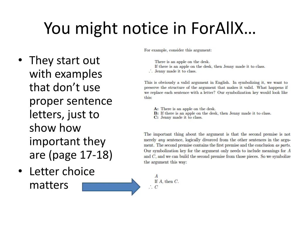 you might notice in forallx