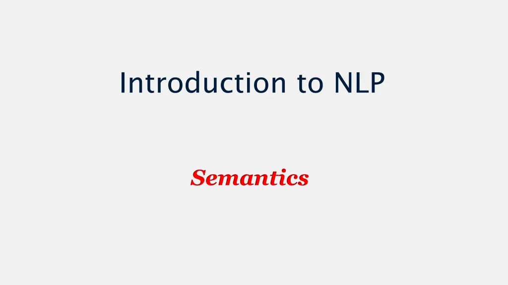 introduction to nlp