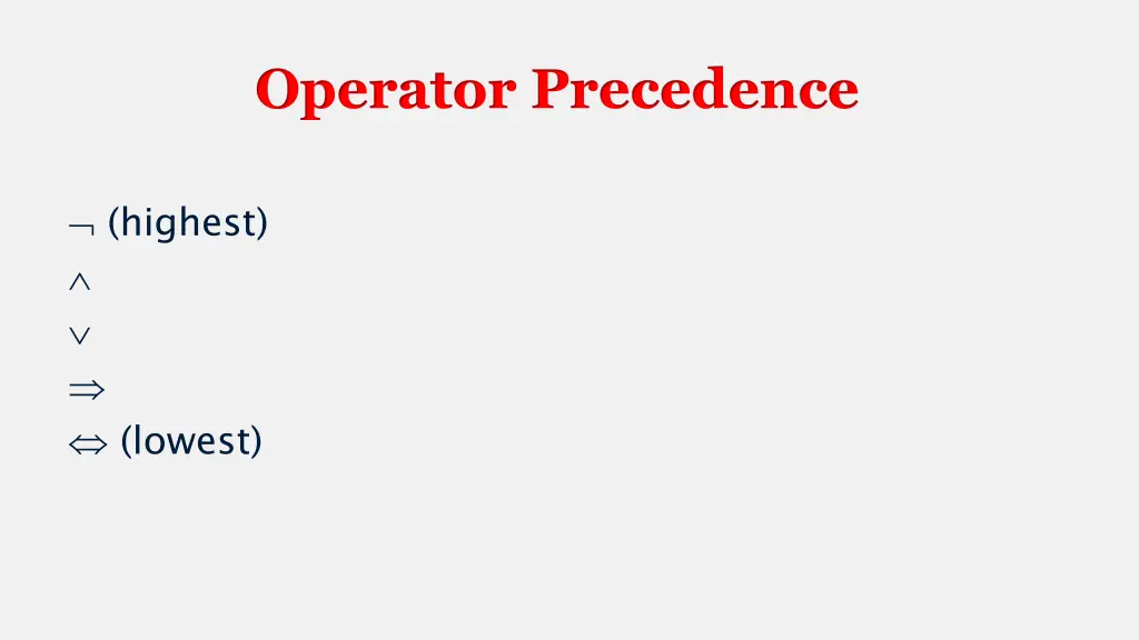 operator precedence