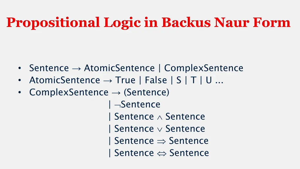 propositional logic in backus naur form