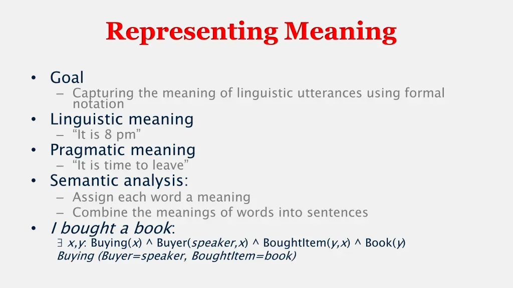representing meaning